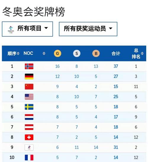 2024年冬季青年奥运会中国代表团成绩