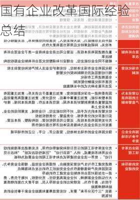 国有企业改革国际经验总结