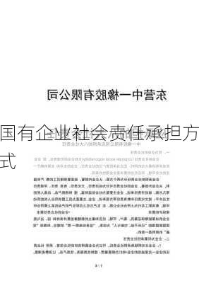 国有企业社会责任承担方式