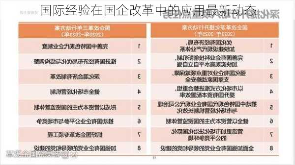 国际经验在国企改革中的应用最新动态