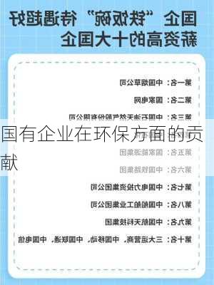 国有企业在环保方面的贡献