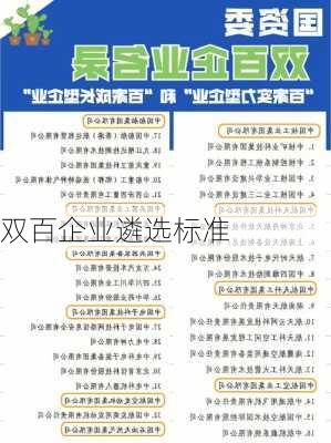 双百企业遴选标准