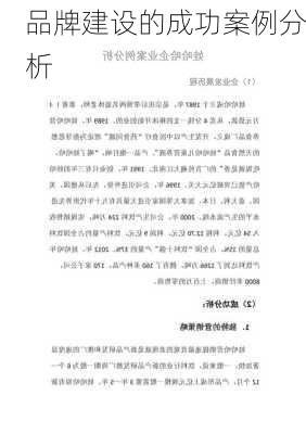 品牌建设的成功案例分析