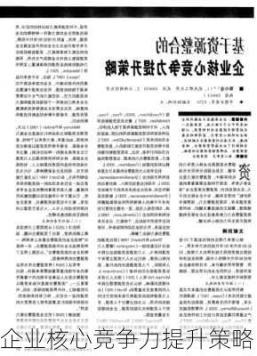 企业核心竞争力提升策略