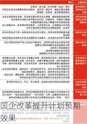 国企改革提升计划预期效果