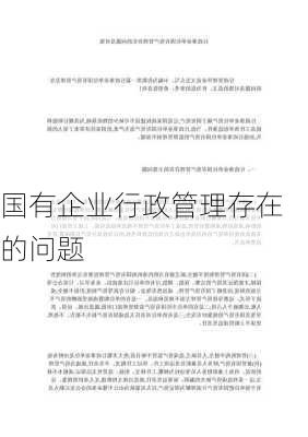 国有企业行政管理存在的问题