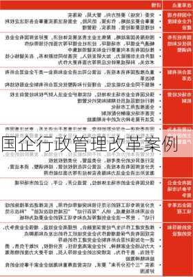国企行政管理改革案例