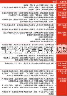 国有企业改革目标和规划