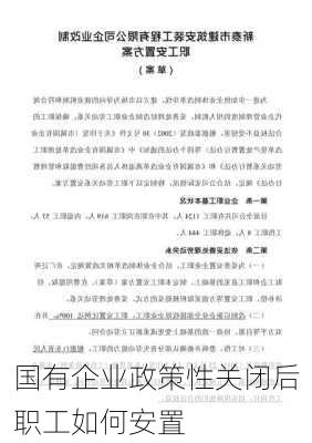 国有企业政策性关闭后职工如何安置