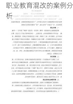 职业教育混改的案例分析