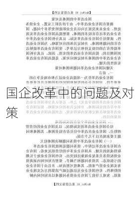 国企改革中的问题及对策