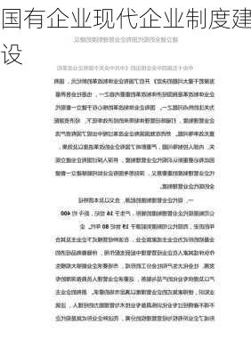 国有企业现代企业制度建设