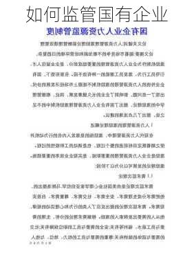 如何监管国有企业