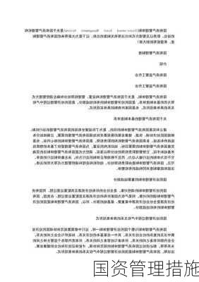 国资管理措施