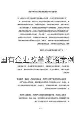 国有企业改革策略案例