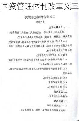 国资管理体制改革文章