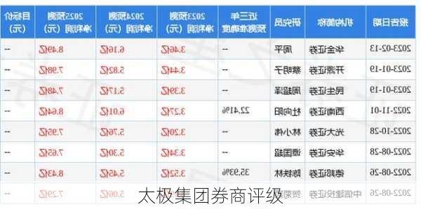 太极集团券商评级