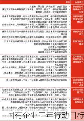 国有企业三年行动目标