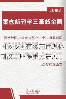 国资委国有资产管理体制改革取得重大进展