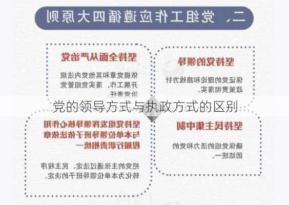 党的领导方式与执政方式的区别