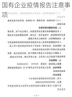 国有企业疫情报告注意事项
