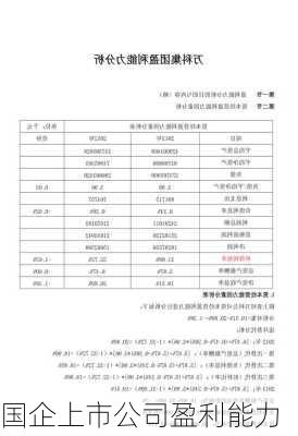 国企上市公司盈利能力