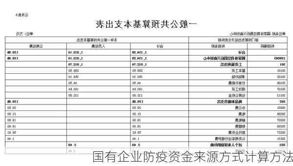 国有企业防疫资金来源方式计算方法