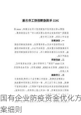 国有企业防疫资金优化方案细则