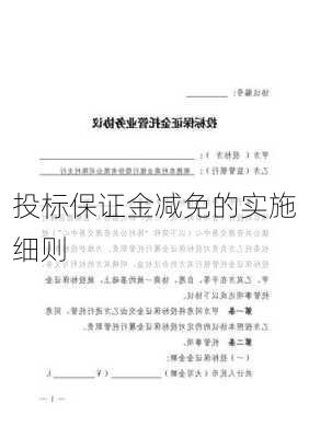 投标保证金减免的实施细则