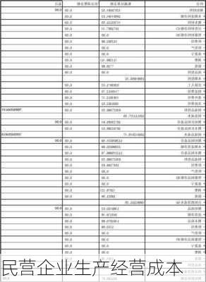 民营企业生产经营成本