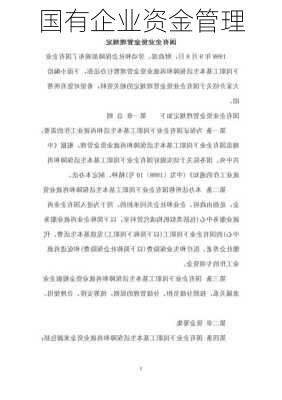 国有企业资金管理
