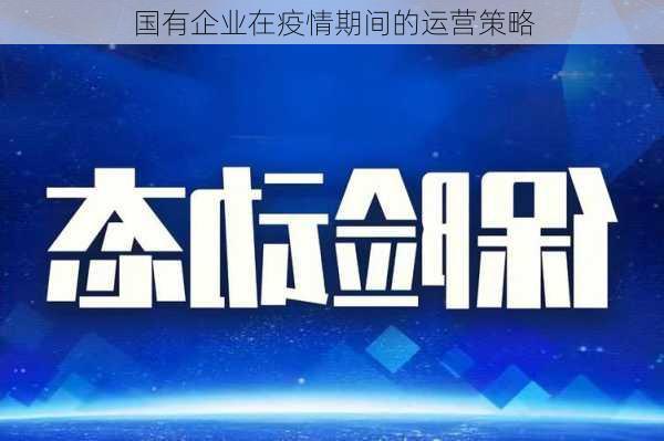 国有企业在疫情期间的运营策略