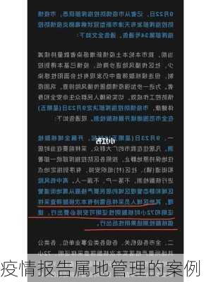 疫情报告属地管理的案例