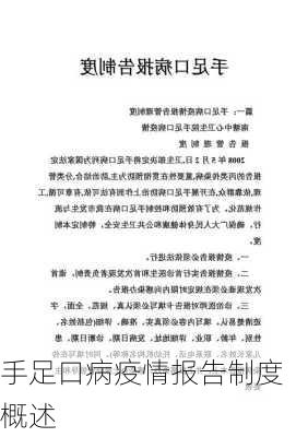 手足口病疫情报告制度概述