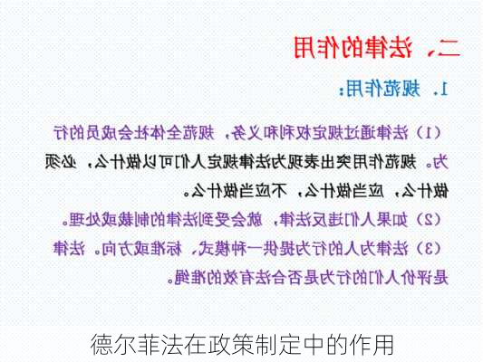 德尔菲法在政策制定中的作用