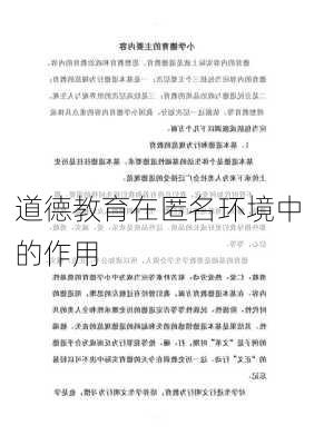 道德教育在匿名环境中的作用