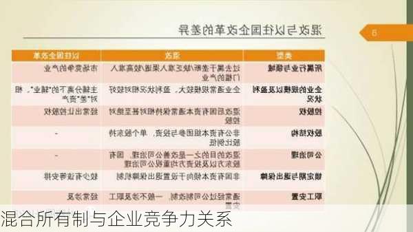 混合所有制与企业竞争力关系