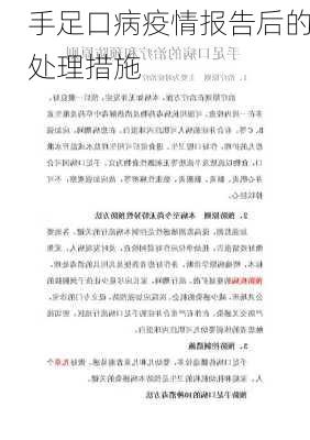 手足口病疫情报告后的处理措施