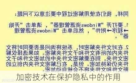 加密技术在保护隐私中的作用
