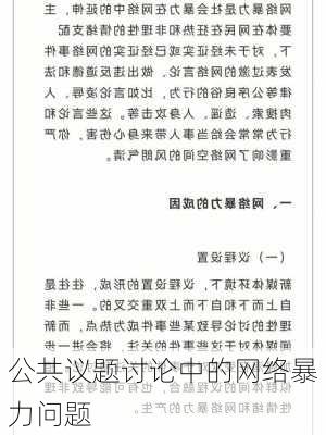 公共议题讨论中的网络暴力问题