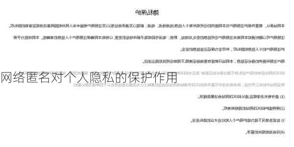 网络匿名对个人隐私的保护作用