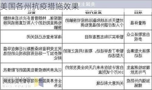 美国各州抗疫措施效果