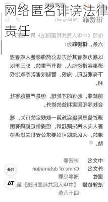 网络匿名诽谤法律责任