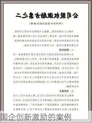 国企创新激励的案例