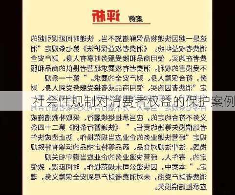 社会性规制对消费者权益的保护案例