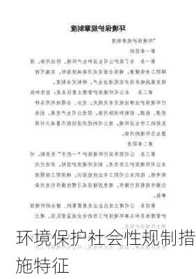 环境保护社会性规制措施特征