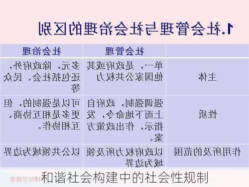 和谐社会构建中的社会性规制