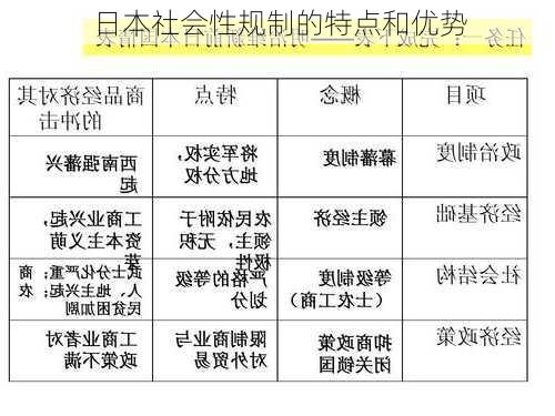 日本社会性规制的特点和优势