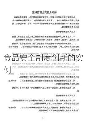 食品安全制度创新的实例