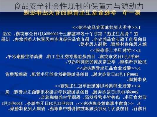 食品安全社会性规制的保障力与源动力